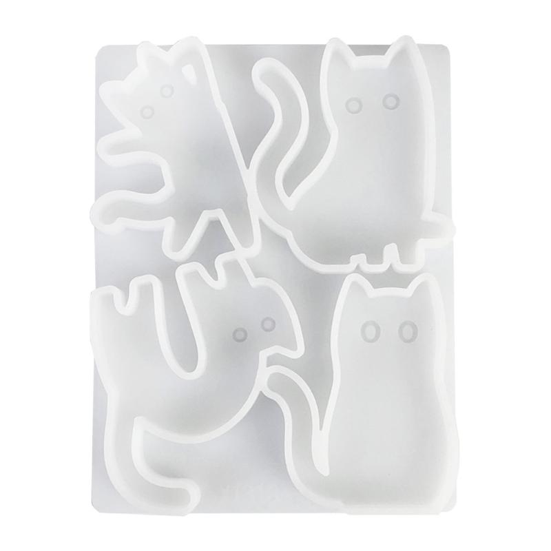 Kitten Silicone Candle Molds Heat Resistant 4 Cavities Silicone Mould for Resin Casting Making Candle Soap Chocolate 1
