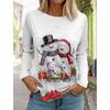 Móda Vánoce Sněhulák Dámské Tričko s dlouhým rukávem 3D vzor Podzimní Santa Claus Dámský Top Harajuku Pulovr Oblečení
