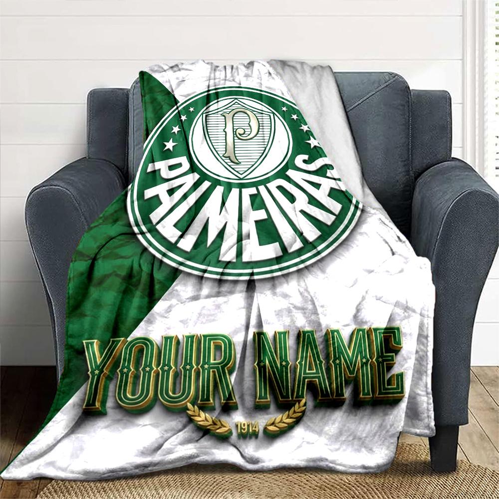 Name Custom SE Palmeiras Print Flannel Blanket High Quality Warm Comfortable Cover for All Seasons Perfect for Gifts Home Decor