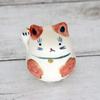 Craftsman House Good Luck Made In Japan Hand-painted Maneki-neko (Red Flower)
