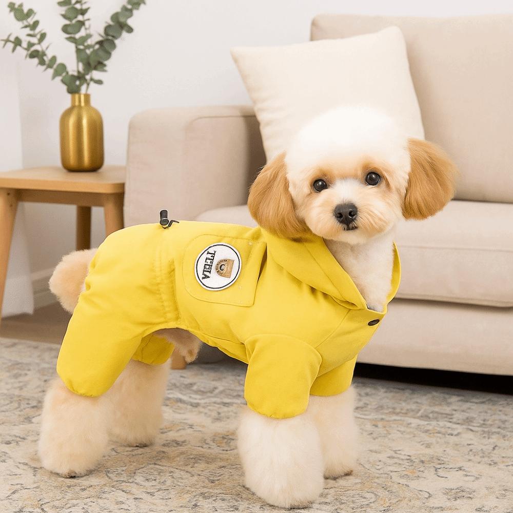 Warm Winter Dog Jumpsuit Waterproof Thicken Dog Cotton Jacket Padded Design Fleece Dog Four Legged Clothing Outdoor