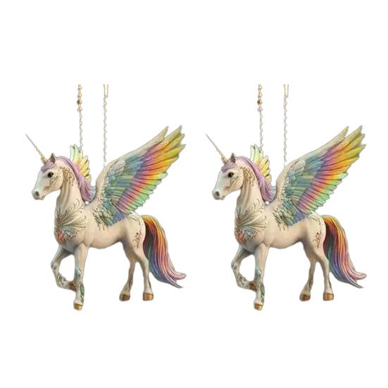 Pferd Weihnachtsanhänger 2D Acryl Pferd Auto Rückspiegel Hängeanhänger Pferdegeschenke für Frauen Pferdeliebhaber