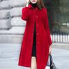 Women Coat Mid-Length Single-Breasted Solid Color Turn-down Collar Elegant Soft Cardigan Plus Size Warm Lapel Winter Jacket for Work