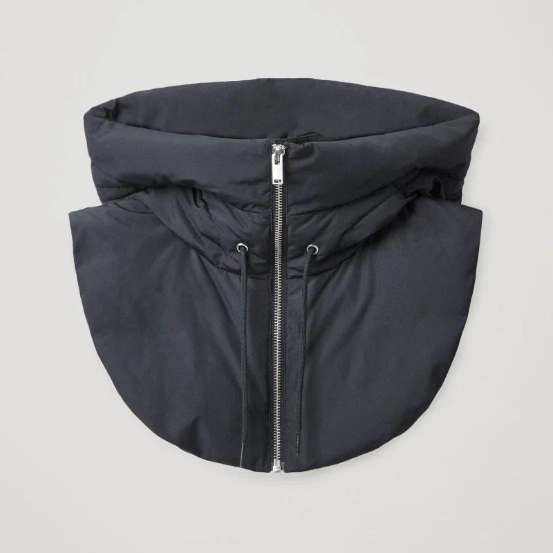 Høst Vinter Ultralette dunhettehatter for kvinner Varm Ring Skjerf Lue Hals Glidelås Snøring Frakk Skjerf Kort Tank Top