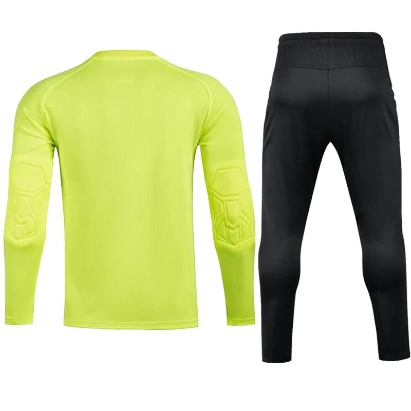 Herren Erwachsenen Fußball Torwart Uniform Schutzschwamm Fußball Langarm Kinder Training Torwart Fußball Trikot Oberteil Hose