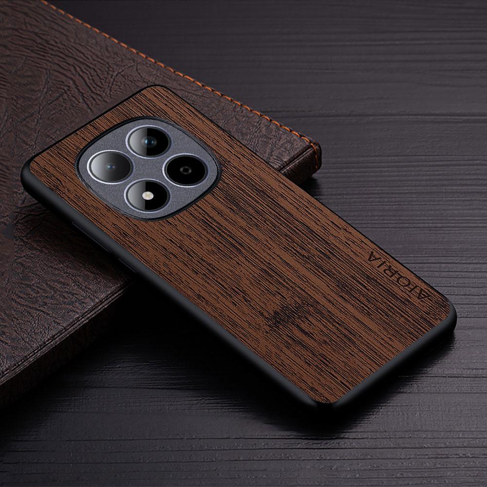 Case for Xiaomi Poco M8 M7 M6 Pro 5G 4G Funda Bamboo Wood Pattern Leather Phone Cover Luxury Coque for Poco M8 Pro Case Capa