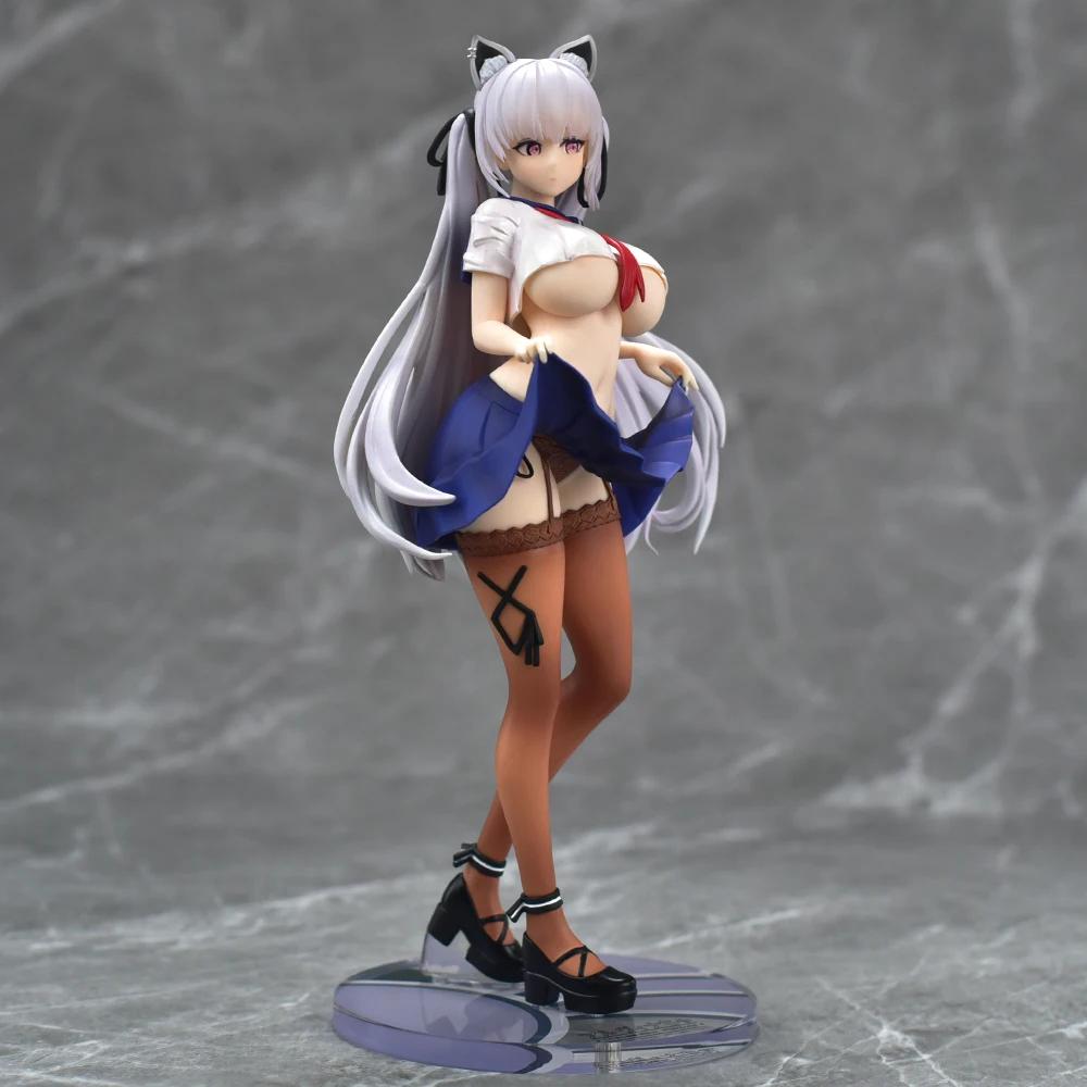 Aixlan Originale Figura 26cm Alvina Ragazza Sexy con Doppia Coda di Cavallo Figura d'Azione in PVC Anime Regalo di Natale Statuetta da Collezione