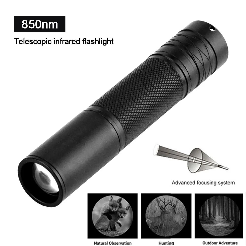 850nm/940nm Infrared Flashlight Adjustable Focus Zoomable IR Hunting Torch Infrared Radiation Weapon Light Night Vision Devices