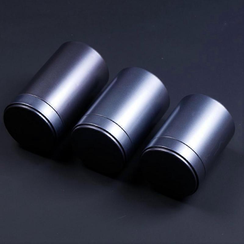 Round Metal Storage Jar Sealed Storage Ideal for Kitchen Storage Home Use Size 160 Black Tinplate 3Pcs