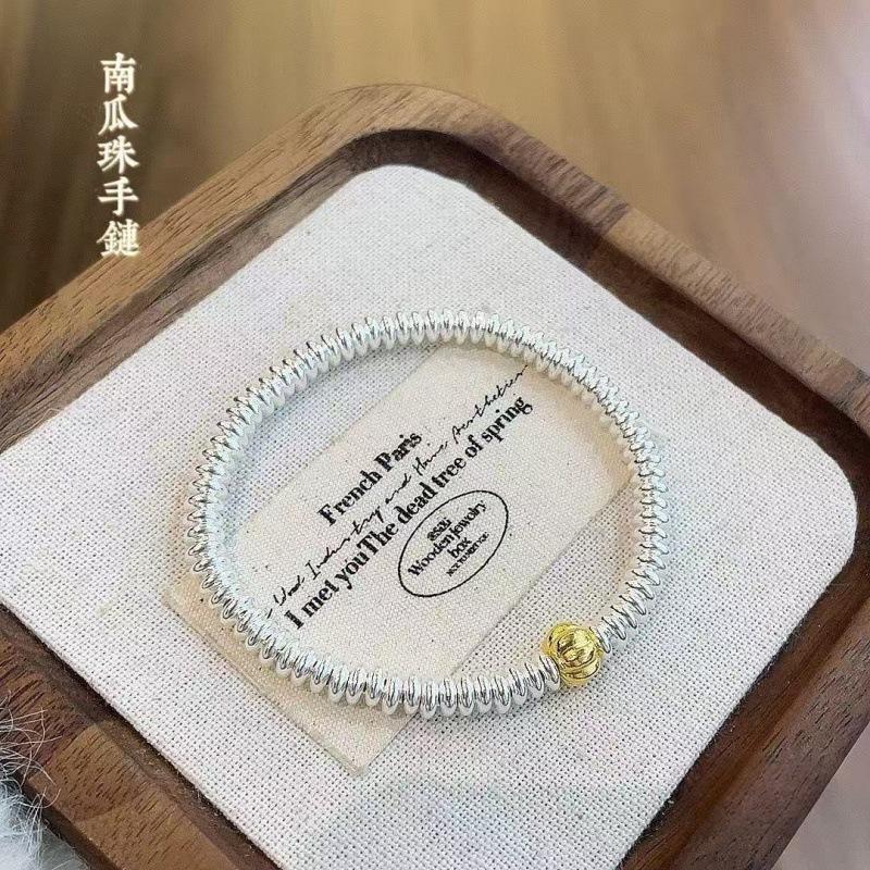 

Golden Pumpkin Bracelet High-End Sense Light Luxury Lump Lump Lucky Transfer Beads Entanglement Men S And Women S Bracelets