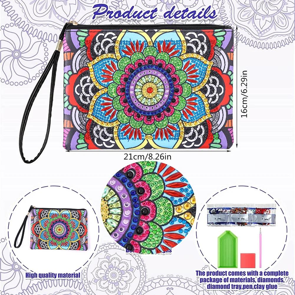 DIY Special Diamond Painting Pouch Peafowl Butterfly Flower Leather Chain Bags Women Storage Bag Diamond Embroidery Wallet Pouch