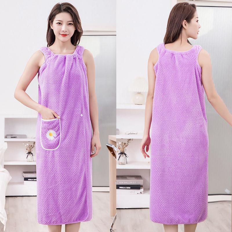 

Коралловый флис, летняя юбка из банного полотенца, женская удлиненная хлопковая юбка для взрослых с сильным водопоглощением 130*100cm фиолетовый