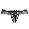 Sex Underwear Pearl Thong Open Lace Low Waist Massage Panties Women's Sexy Seduction T-Legs