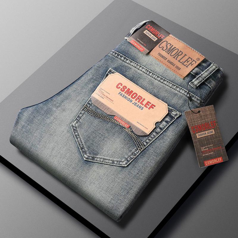 CSMOR LEE Herren Retro Slim Straight Elastische Jeans - Frühling & Herbst Kollektion
