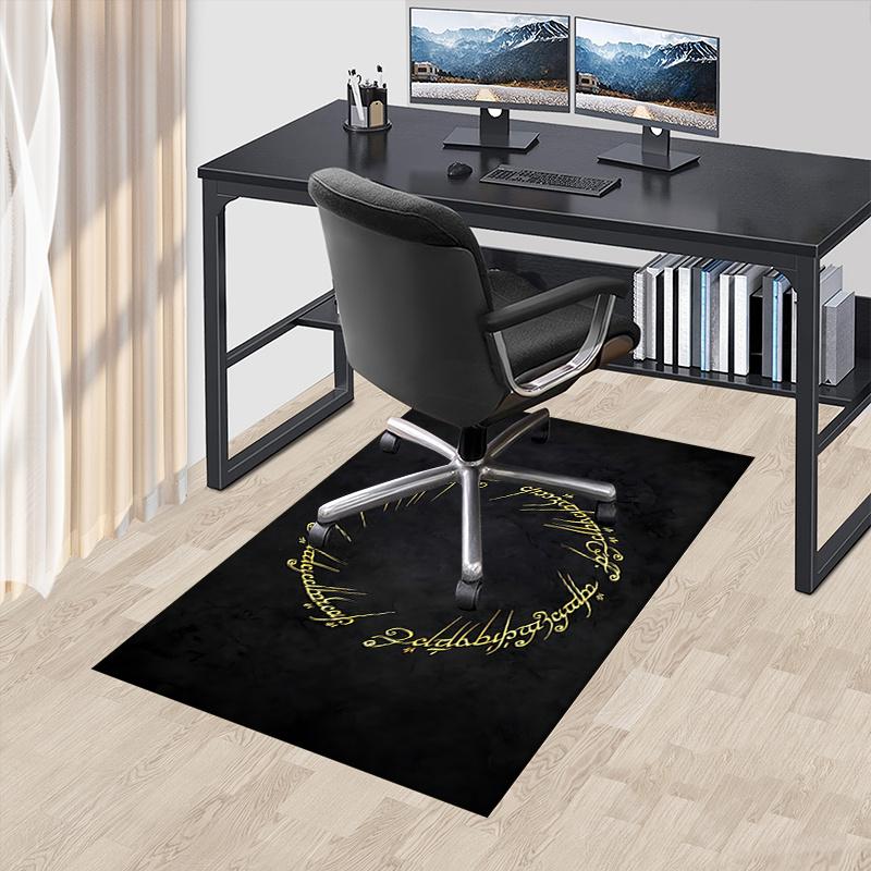 

Elvish Script Polyester Office Carpet Chair Mats, Home Decor Dormitory Floor Protector with Anti-Skid Backing, Large Area Coverage,Christmas 60cm by 90cm