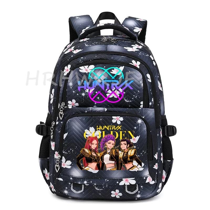 K-pop Backpack Teens Girls Capacity Schoolbag Flowers Printe Laptop School Backpack Travel Rucksack YK2 Mochila