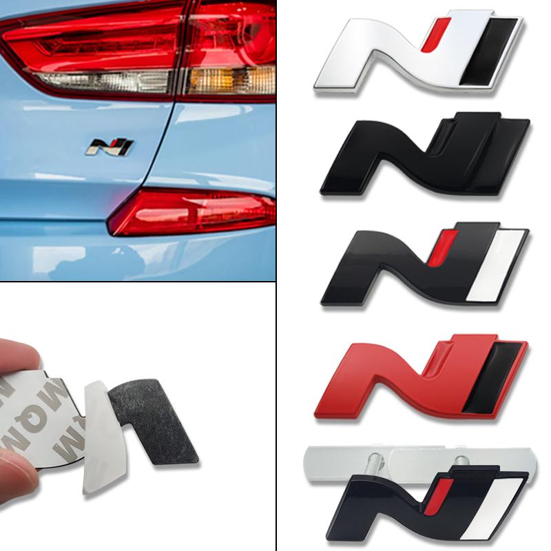 CMQW3 N N LINE Emblem METALL Heckklappe Auto Kühlergrill Abzeichen Aufkleber Für Hyundai I10 I20 I30 I40 IX20 IX35 Tucson Solaris Azera Zubehör
