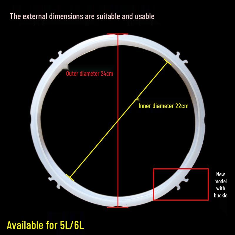 Universal Sealing Ring for 4L-6L Electric Pressure Cookers - 24CM Rubber Gasket Replacement Accessory