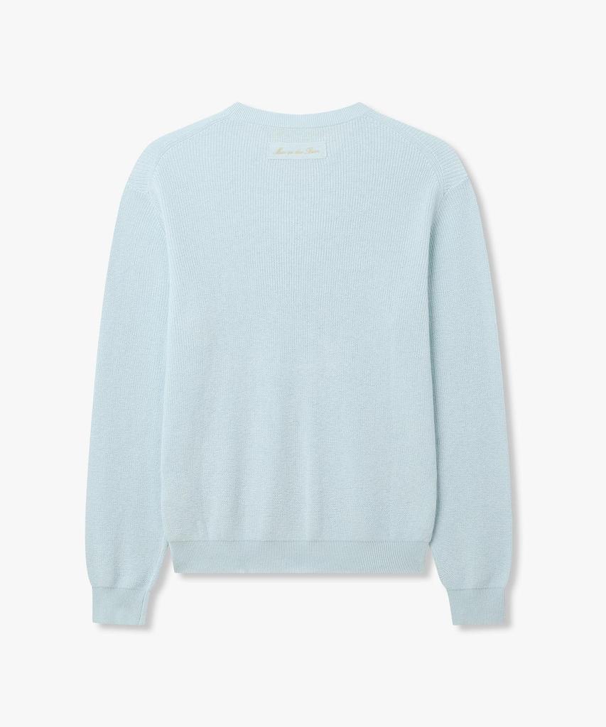 MAN ON THE BOON Linen Blend V-Neck Knit Pullover_Sky Blue 4716113008