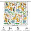 Conjunto de Cortina de Chuveiro Estampa Animal Desenho Animado Girafa Leão Elefante Hipopótamo Jacaré Tigre Rosa Cacto Plantas Verdes Decoração de Banho Multicolorido
