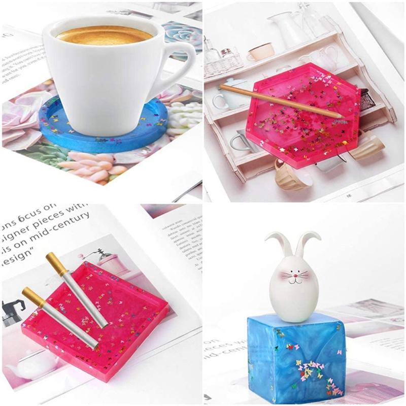 Resin Silicone Molds Round Hexagonal Coaster Epoxy Molds Resin Casting Molds for Making Coasters DIY Resin Artwork
