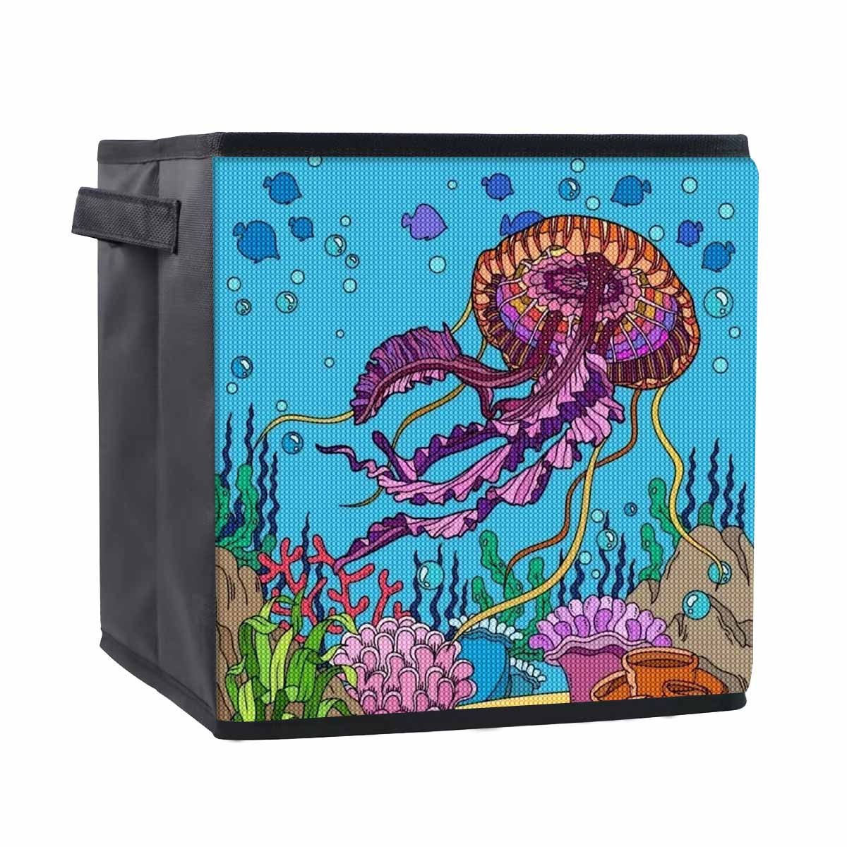 

Beautiful Jellyfish 5D Diamond Painting Storage Basket Full Round Drill Mosaic Diamond Embroidery Cross Stitch Kits Home Decor Home Decor 25cmx25cm