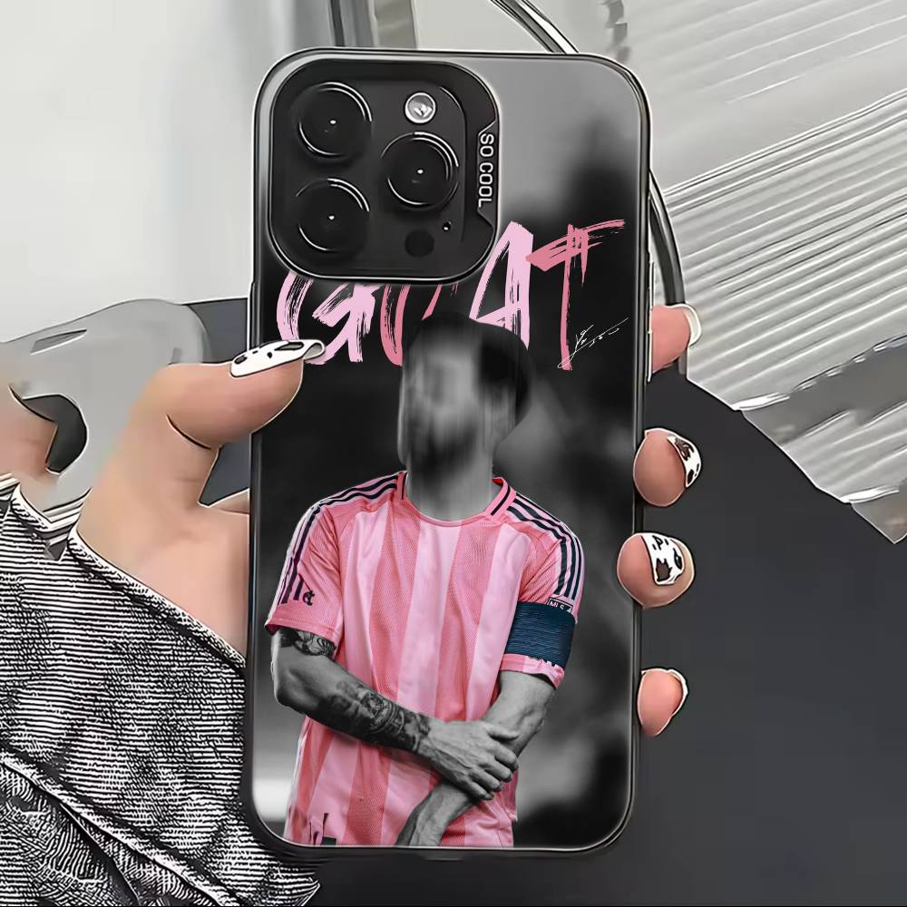 Football M-MESSi Cool Phone Case For iPhone 17,16,15,14,13,12,11 Plus,Pro Max,XS,Colorful Silver Phone case Funda Cover