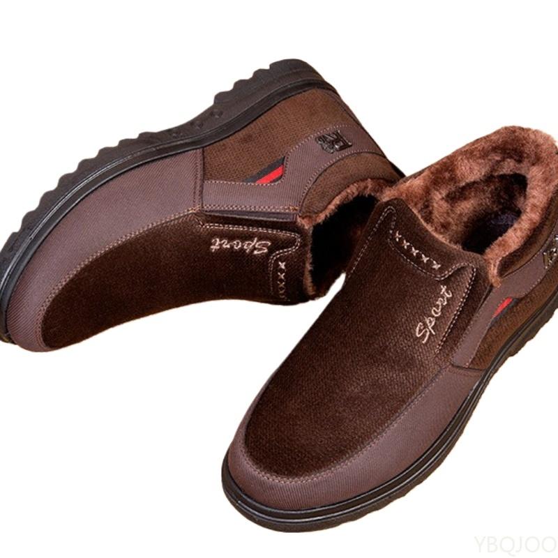 Winter Warmth Simplicity Comfort Versatility Men's Cotton Shoes Thick Cold Resistant Anti Slip Wear-resistant Men's Cotton Boots