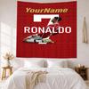 Cristiano Ronaldo Custom Your Name Wall Decor Tapestry Art For Pet Memorial Birthdaywedding Party Backdrop Family Gift
