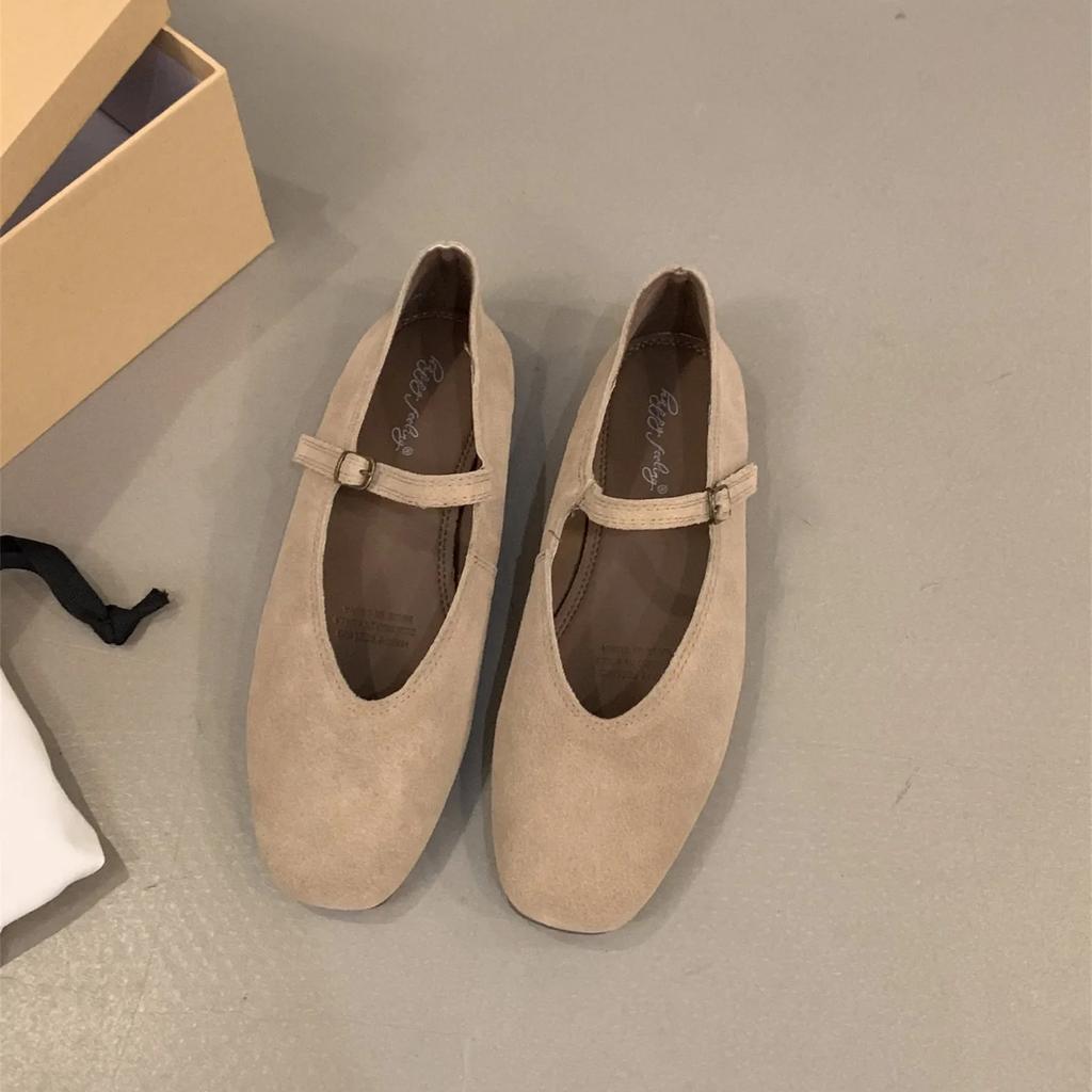 2024 Spring New Brand Women Flats Round Toe Shallow Slip On Ladies Casual Ballet Shoes Soft Leather Eelgant Dress Shoes