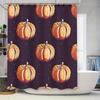 Festive Fall DecorPumpkin Pattern Bath Curtain for Bathroom, Waterproof Shower Curtains in Purple with Colorful Gourds Home Furn