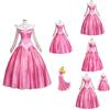 Enchanting Pink Sleeping Beauty Aurora Gown Costume For Women With Puff Sleeves