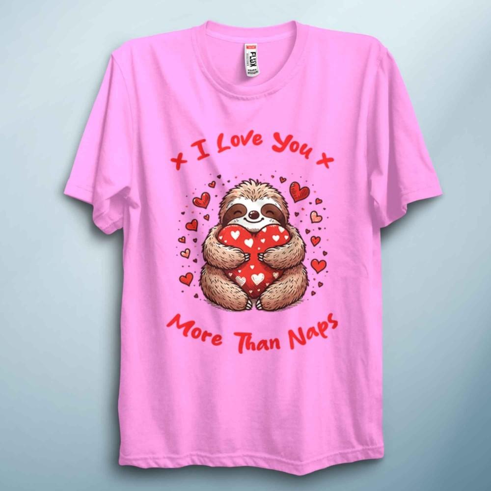 More Than Naps Sloth TShirt Funny Love Tee Unisex Cute Valentine Gift
