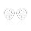Korean Stainless Steel Peach Heart & Angel Stud Earrings - Cute Couple Jewelry Set