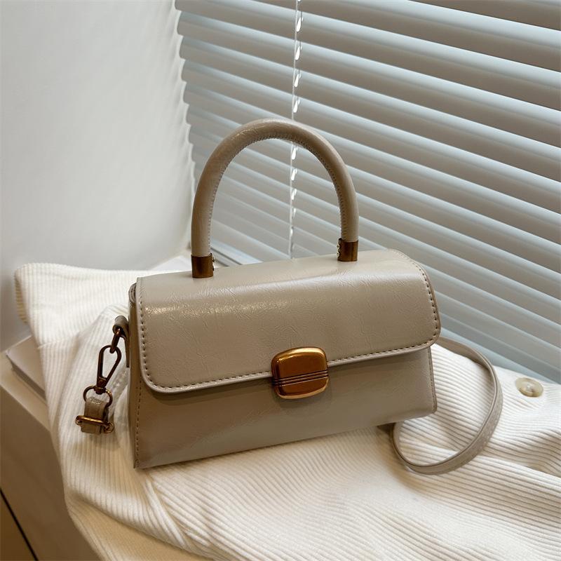 Women's bag 2025 new solid color casual commuting handbag shoulder messenger bag commuting