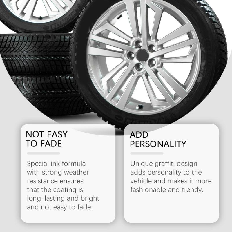 4PCS Ergonomic White Tire Paint Pens Marking Tool Weatherproof Tire Marking Kit For Automotive Motorcycle Bicycles Tires