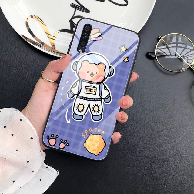 Moon Astronaut Case For Samsung Galaxy A52 A71 A72 A73 A53 Tempered Glass Cover For Samsung A13 5g A03 A22 A21s A03 Core A42 A70