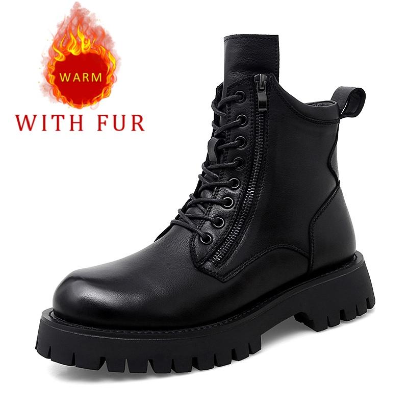 

Мужские ботинки из натуральной кожи Модный минималистичный дизайн Повседневные Деловые Вечериночные Осенне-зимние Ежедневная офисная обувь 44