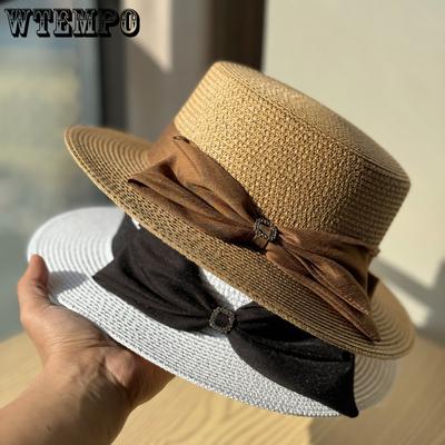 French Straw Top Hat Women's Spring Summer Straw Hat Fashion Sunshade Sun Protection Hat Casual