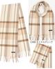 Buyer Wool Cashmere Sustainable Scarf and Cashmere Solid Check Camel [Women's Men's] (CH06 Check) NWCH30-CH06