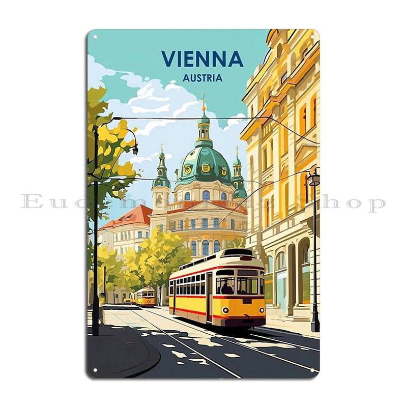 

Visit Vienna Austria Metal Plaque Party Customize Garage Wall Plaque Wall Decor Tin Sign Poster 20x30cm