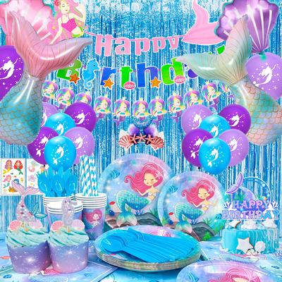Cartoon Party Supplies and Decorations,202pcs Cartoon Birthday Decorations Tableware-Cartoon Party Plates&Cartoon Banner Etc Cartoon Party Decorations