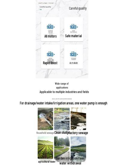 ZDK Self-Priming Cast Iron Sewage and Water Pump for Household Fecal Slurry and Water Flow