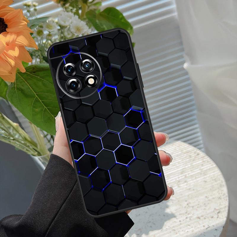 3D Hexagonal Lights Case For OnePlus 15 15R 12 12R 13T 13R 13 11 10 10R 10T 8T Nord 5 CE 2 3 4 Lite N20 N30 Cover