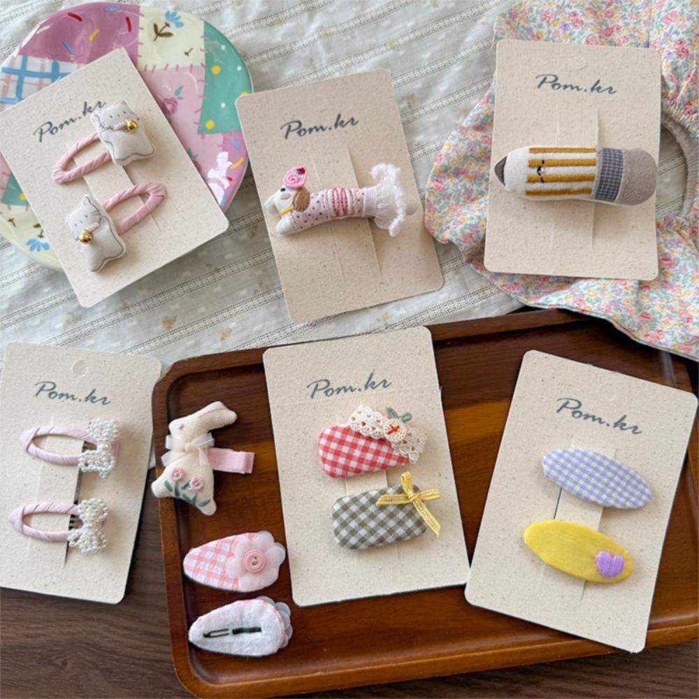 Flower Cloth Hair Clips Rabbit Princess Headdress New Bangs Clips Hair Accessories