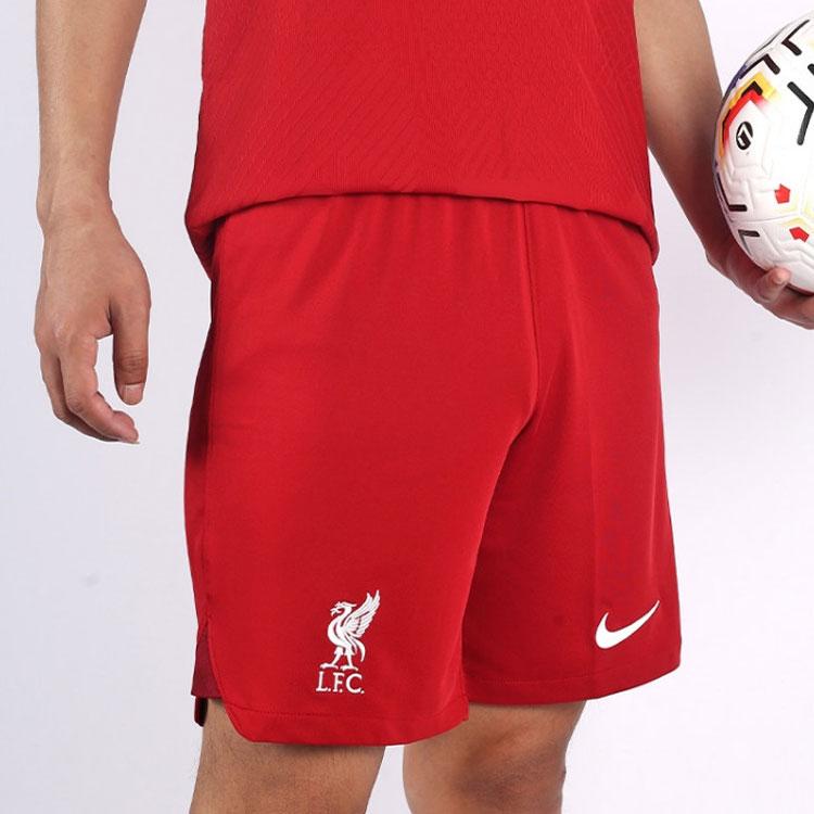 Nike Solid Color Logo Sports Soccer Shorts SW Fan Edition 2022/23 Season Liverpool Home Men Bottoms Deep-Red DJ7745-608