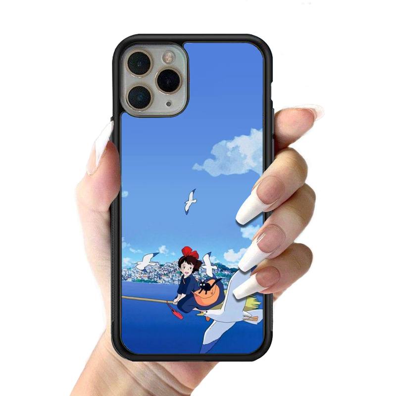 Anime Kiki's Delivery Service Phone Case Silicone PC+TPU Case for iPhone 11 12 13 Pro Max 8 7 6 Plus X SE XR Hard Fundas
