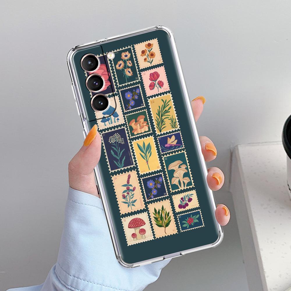 Phone Case For Samsung Galaxy S26 S25 S24 S23 S22 Ultra S20 S21 FE 5G Plus Soft Clear Cover Vintage Stamp Puzzle