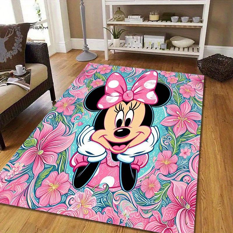 1pc Minnie Pattern Area Rug Soft Flannel Floor Mat for Living Room,Office,Bedroom and Carpet