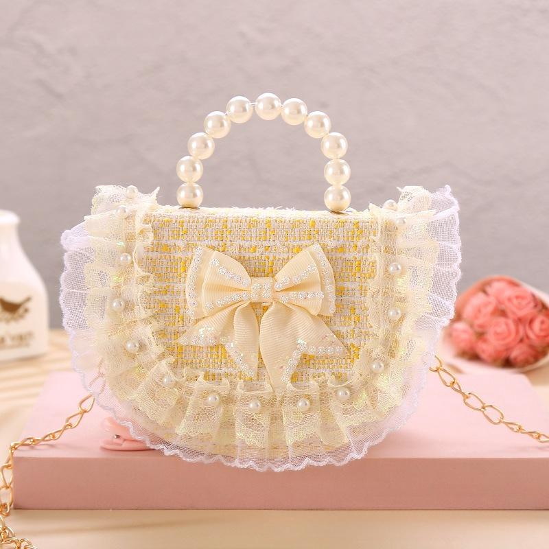 Fashionable and Cute Girl Princess Photo Decoration Lace Bow Crossbody Bag Children's Coin Purse Festival Gift